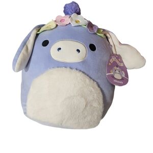 Original Squishmallows 12" Milanda The Donkey with Flower Headband.